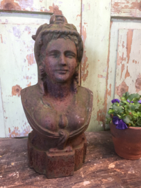 Brocant cast iron image of woman