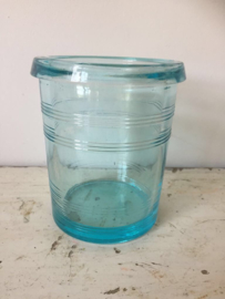 Old glass jar in blue