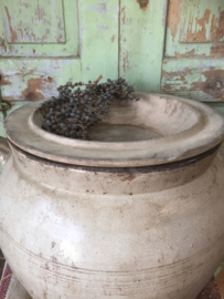 Antieke Franse grote aardewerk pot
