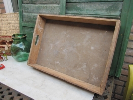 Brocante gave houten opslagkist