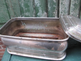 Brocante oude Au bain marie pan verzilverd