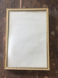 Brocant staand fotolijstje met glas