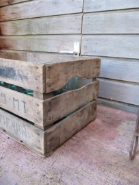 Brocante houten veilingkist