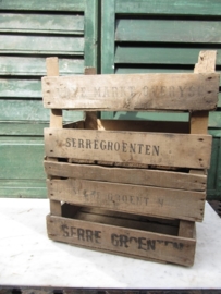 Old auction box labeled "greenhouse vegetables"