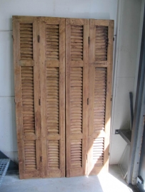Antique four-piece louvered door 190 cm high