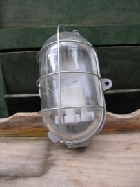 Gray metallic cage lamp