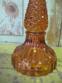 Glass candlestick orange / red *