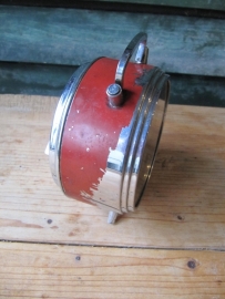 Old alarm clock with red border