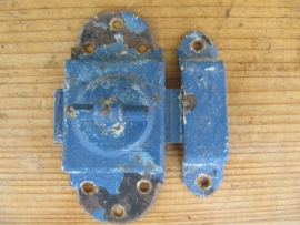 Frans oud schuif- draaislotje blauw