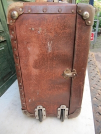 Leather suitcase on wheels 1920