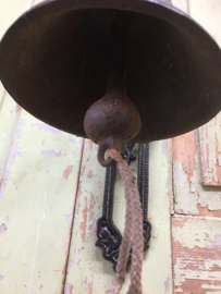 Brocante cast iron wall bell duck