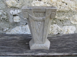Frans brocante metalen (graf)vaas