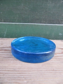 Glass bright blue disc