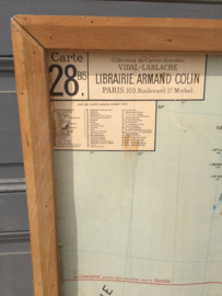 Oude landkaart UK met houten lijst