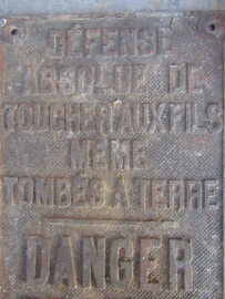 Oude Franse metalen plaquette