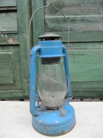 Old blue green big oil lamp