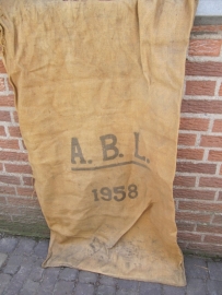 Old burlap sack in the Belgian army from 1958