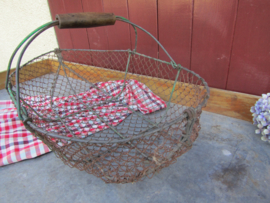 French antique metal egg basket