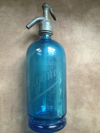 Antique blue Seltzer bottle