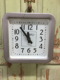 Clock, square, with metal edge
