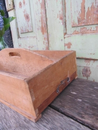 Brocante Franse timmermanskist met lade