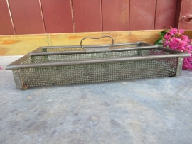 Antique French metal cutlery tray
