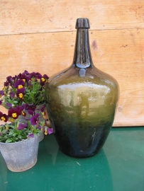 Antique green conical flask