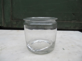 Antique French glass jam jar
