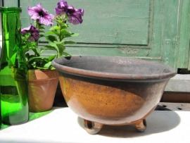 Antique French pottery bowl