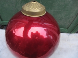 Big old red glass Christmas ball or heksenbal