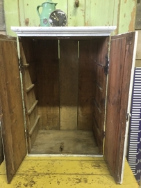 French antique wooden small two-door cabinet