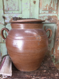 Antieke Franse grote aardewerk pot