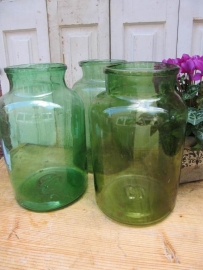 Large old glass jar 10 liters, green