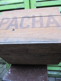 Very old wooden Pacha coffee box.