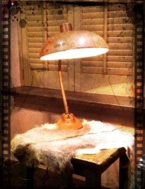 Very old beautiful industrial table lamp