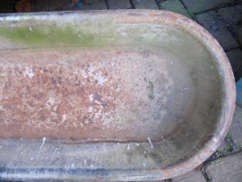 French brocante metal bucket or trough