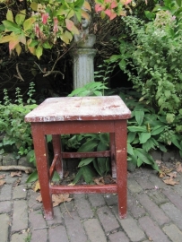 Brocante old wooden stool