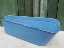 Enamel beautiful long blue bin