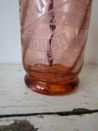 Old French seltzer bottle with imprint, orange