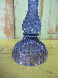 Glass candlestick purple / blue *