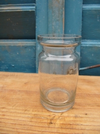 Very old beautiful little thin glass powder / ointment glass