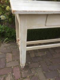Brocant houten tafel in wit