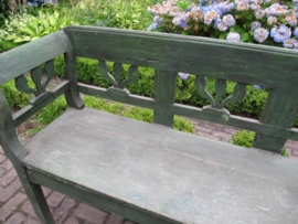 Green wooden bench