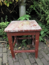 Brocante old wooden stool