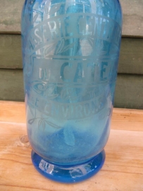 Nice old blue seltzer soda bottle wilt inscription