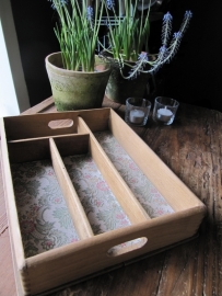Brocante French cutlery tray or desk