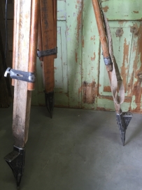 Vintage theater stand on wooden tripod