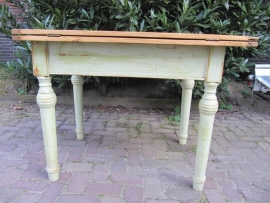 Wooden table with light chassis