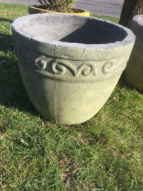 Set brocante betonnen bloempotten
