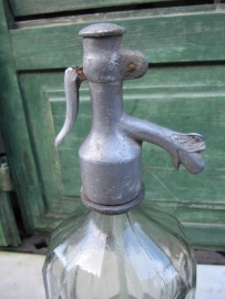 Old seltzer bottle 1 liter with facets